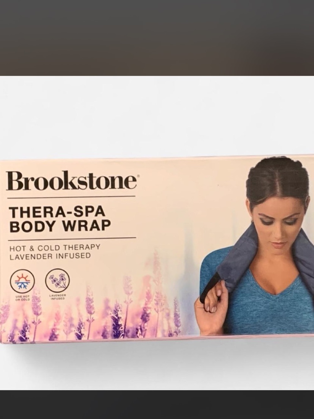 Brookstone Lavender-Accented Plush Therapy Wrap (Pink Trim)